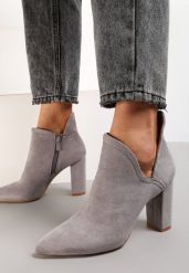 Szare Botki Pronene. Szare botki damskie Renee, bez wzorów, bez obcasa, na obcasie, bez zapięcia. Za 49.99 zł.