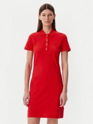 Lacoste Sukienka codzienna EF5473 Czerwony Slim Fit. Czerwone sukienki damskie Lacoste, na co dzień, bez wzorów, z bawełny, bez kołnierzyka, bez ramiączek, proste. Za 579.99 zł.