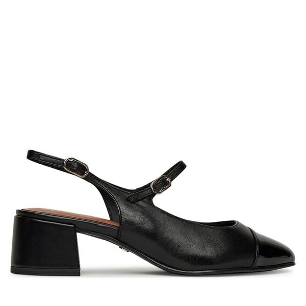 Czółenka Tamaris. Czarne czółenka damskie Tamaris, bez wzorów, bez obcasa, bez zapięcia. Za 199.99 zł.