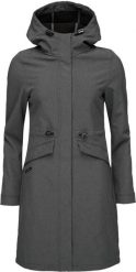 Damski płaszcz typu softshell Loap Lunara Ciemnoszary. Szare płaszcze damskie LOOP, na jesień, l, bez wzorów, z elastanu, eleganckie, bez kołnierzyka, z kapturem. Za 259.69 zł.