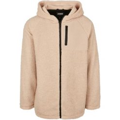 Parka Urban Classic hooded zip. Brązowe parki męskie Urban Classics, l, bez wzorów, z satyny, bez kołnierzyka, bez kaptura. Za 297.30 zł.