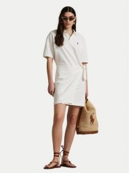Polo Ralph Lauren Sukienka codzienna 211A88516002 Biały Straight Fit. Białe sukienki damskie Polo Ralph Lauren, na co dzień, xxl, bez wzorów, z bawełny, bez kołnierzyka, bez ramiączek, proste. Za 829.99 zł.