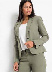 Żakiet. Czarne marynarki i żakiety damskie bonprix, bez wzorów, eleganckie, bez kołnierzyka, bez ramiączek. Za 147.99 zł.