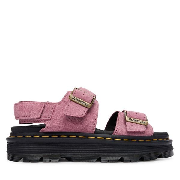 Sandały Dr. Martens. Czerwone sandały damskie Dr. Martens, bez wzorów, bez obcasa, na płaskiej podeszwie, bez zapięcia. Za 543.99 zł.