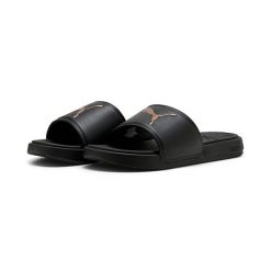 Damskie klapki Cool Cat 3.0 PUMA. Czarne klapki damskie Puma, bez wzorów, z materiału, bez obcasa, na płaskiej podeszwie, bez zapięcia. Za 129.00 zł.