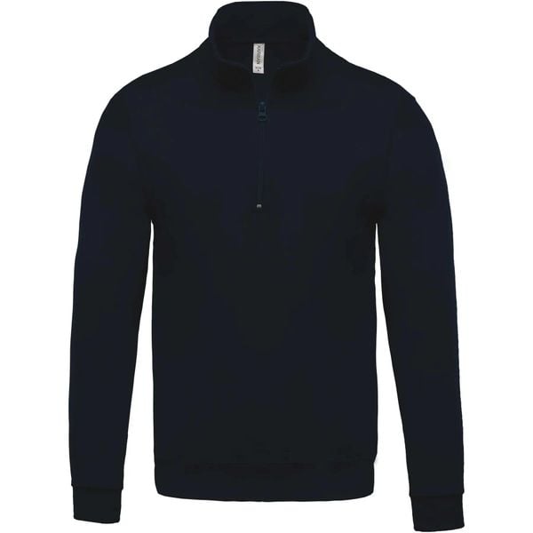 Bluza Kariban Col Zippé. Brązowe bluzy damskie KARIBAN, s, bez wzorów, z bawełny, bez ramiączek, bez kaptura. Za 155.00 zł.