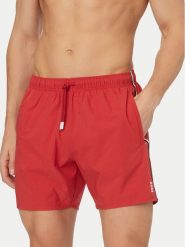 BOSS Szorty kąpielowe Iconic 50491594 Czerwony ciemny Regular Fit. Czerwone kąpielówki męskie Boss, bez wzorów. Za 279.99 zł.
