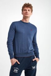 Sweter męski wełniany LA MARTINA. Swetry męskie La Martina, m, bez wzorów, z wełny, bez kołnierzyka, bez ramiączek. W wyprzedaży za 408.87 zł.
