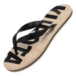 Damskie Japonki na Basen Ecru Plażowe Klapki Kubota Classic. Brązowe klapki damskie Kubota, na lato, bez wzorów, z materiału, bez obcasa, bez zapięcia. Za 89.99 zł.