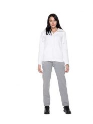 Bluza z bawełna z zamek błyskawiczny na co dzień. Białe bluzy damskie LEONE 1947 APPAREL, xl, bez wzorów, z bawełny, bez ramiączek, bez kaptura. Za 467.31 zł.