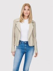 ONLY Kurtka z imitacji skóry Gemma 15153079 Beżowy Regular Fit. Brązowe kurtki damskie ONLY, bez wzorów, ze skóry, bez kaptura. Za 169.99 zł.