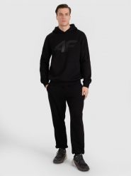 4F Spodnie dresowe joggery męskie - czarne 3XL. Czarne spodnie materiałowe męskie 4F, bez wzorów, z bawełny. Za 149.99 zł.