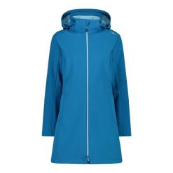 Kurtka parka z kapturem, zapinana na zamek dla kobiet CMP. Niebieskie parki damskie CMP, na zimę, bez wzorów, z materiału, z kapturem. Za 432.50 zł.