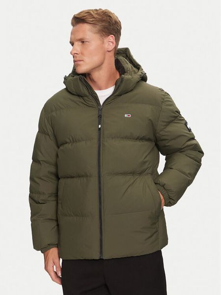 Tommy Jeans Kurtka puchowa Essential DM0DM19786 Zielony Regular Fit. Zielone kurtki męskie Tommy Jeans, m, bez wzorów, z jeansu, bez kaptura. Za 1,099.00 zł.