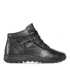 Botki Josef Seibel. Czarne botki damskie Josef Seibel, bez wzorów, bez obcasa, na płaskiej podeszwie, bez zapięcia. Za 479.99 zł.