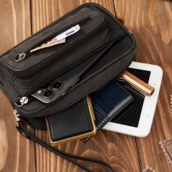 Paolo Peruzzi Saszetka męska czarna skórzana do ręki vintage T-130-HBL. Czarne saszetki i nerki męskie Paolo Peruzzi, do ręki. Za 178.58 zł.