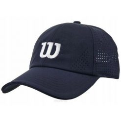 Czapka tenisowa Wilson Active Perforated Cap. Niebieskie czapki damskie Wilson, na jesień, bez wzorów. Za 145.00 zł.