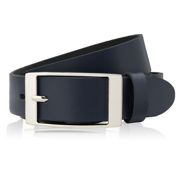 Pasek skórzany 90 cm granatowy PAOLO PERUZZI PG-02-DBS-90. Niebieskie paski damskie Paolo Peruzzi, bez wzorów, ze skóry. Za 49.00 zł.