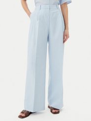 Tommy Hilfiger Spodnie materiałowe WW0WW45460 Niebieski Relaxed Fit. Niebieskie spodnie materiałowe damskie Tommy Hilfiger, bez wzorów, z materiału. Za 369.99 zł.