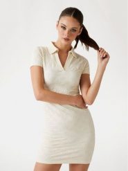 Guess Sukienka codzienna V5YK05 Z3OA0 Écru Regular Fit. Sukienki damskie Guess, na co dzień, l, z aplikacjami, z syntetyku, bez kołnierzyka, bez ramiączek, proste. Za 189.99 zł.