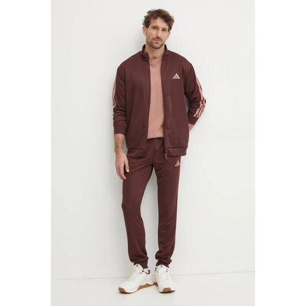 Dres Basic 3-Stripes French Terry Rozmiar XL Czerwony - JI8872. Brązowe komplety dresowe męskie Adidas, xl, bez wzorów, z dresówki. Za 250.00 zł.