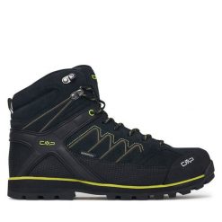 Trekkingi CMP. Czarne botki męskie CMP, bez wzorów, sportowe, bez obcasa, bez zapięcia. Za 629.99 zł.