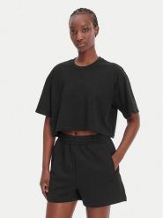 Reebok T-Shirt Reebok x Ewa Chodakowska Olka RK25612CCW Czarny Relaxed Fit. Czarne t-shirty damskie Reebok, l, bez wzorów, z bawełny, bez kołnierzyka, bez ramiączek. Za 79.99 zł.