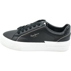 Trampki damska Pepe Jeans Allen Low Czarny. Czarne trampki i tenisówki damskie Pepe Jeans, bez wzorów, z jeansu, bez zapięcia. Za 390.00 zł.