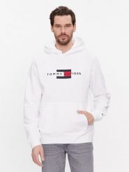 Tommy Hilfiger Bluza MW0MW37861 Biały Regular Fit. Białe bluzy męskie Tommy Hilfiger, m, bez wzorów, z bawełny, bez ramiączek, bez kaptura. Za 249.99 zł.