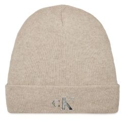 Czapka Calvin Klein Jeans. Szare czapki damskie Calvin Klein Jeans, na zimę, bez wzorów, z jeansu. Za 239.99 zł.