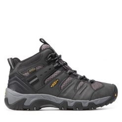 Trekkingi Keen. Czarne botki męskie Keen, bez wzorów, sportowe, bez obcasa, bez zapięcia. Za 389.99 zł.