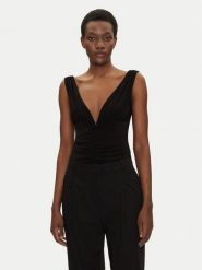 NORMA KAMALI Body KK424XPLH35001 Czarny Slim Fit. Czarne body Norma Kamali, bez wzorów, z syntetyku. Za 539.99 zł.