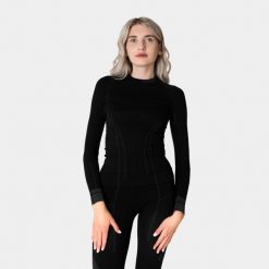 Bluza termoaktywna trekkingowa damska Alpinus Tactical Base Layer. Czarne bluzy damskie Alpinus, xl, bez wzorów, bez ramiączek, bez kaptura. Za 234.42 zł.