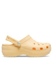Crocs Klapki Classic Platform Pearl Clog 211231 Żółty. Żółte klapki damskie Crocs, bez wzorów, z tworzywa sztucznego, bez obcasa, bez zapięcia. Za 189.99 zł.