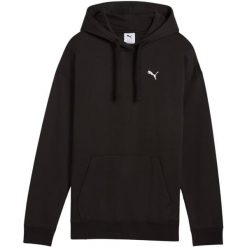 Damska bluza PUMA ESS Comfort Hoodie FL czarna. Czarne bluzy damskie Puma, bez wzorów, bez ramiączek, z kapturem. Za 168.99 zł.
