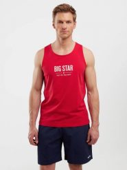 Koszulka męska bez rękawów czerwona Richard 603. Czerwone koszulki sportowe męskie BIG STAR, l, bez wzorów, z dzianiny, bez ramiączek, na fitness i siłownię. W wyprzedaży za 59.99 zł.