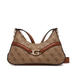 Torebka Guess. Brązowe listonoszki damskie Guess, z aplikacjami, bez dodatków. Za 379.99 zł.