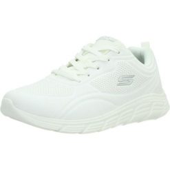 Buty SKECHERS BOBS B FLEX LO COOL EASE Biały. Białe obuwie sportowe damskie Skechers, ze skóry ekologicznej, bez zapięcia. Za 244.99 zł.