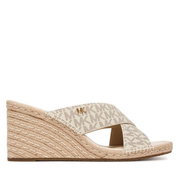 Klapki MICHAEL Michael Kors. Białe klapki damskie MICHAEL Michael Kors, bez wzorów, bez obcasa, bez zapięcia. Za 381.99 zł.