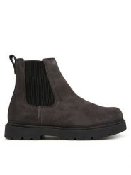 Birkenstock Sztyblety Highwood Slip On 1033184 Szary ciemny. Szare botki damskie Birkenstock, bez wzorów, ze skóry, bez obcasa, na płaskiej podeszwie, bez zapięcia. Za 854.99 zł.