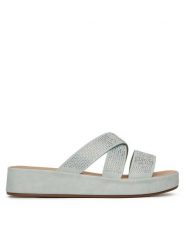 Clara Barson Klapki R23SS06671 Niebieski. Niebieskie klapki damskie Clara Barson, bez wzorów, z materiału, bez obcasa, bez zapięcia. Za 71.99 zł.