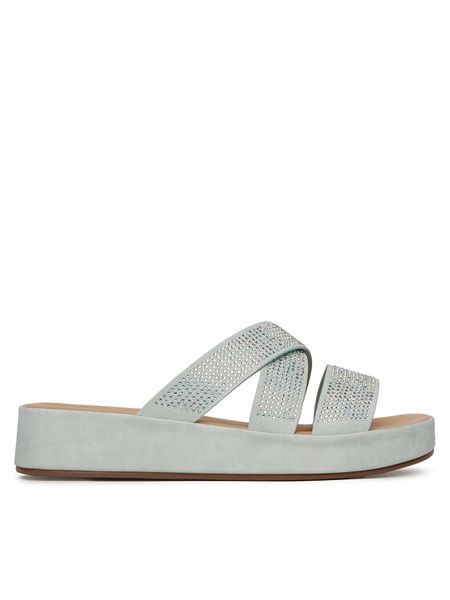 Clara Barson Klapki R23SS06671 Niebieski. Niebieskie klapki damskie Clara Barson, bez wzorów, z materiału, bez obcasa, bez zapięcia. Za 82.99 zł.