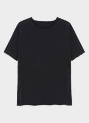 Czarny t-shirt z surowym wykończeniem M21SF-TX-016-C. Czarne t-shirty męskie Pako Lorente, m, bez wzorów, z bawełny, bez kołnierzyka, bez ramiączek. Za 49.99 zł.