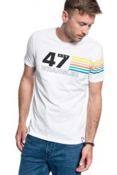 WRANGLER SS RAINBOW TEE OFF WHITE W7F1FK737 112131797. Białe t-shirty męskie Wrangler, m, bez wzorów, bez kołnierzyka, bez ramiączek. Za 69.99 zł.