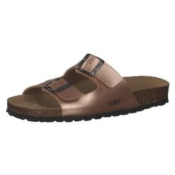 Klapki damskie CMP ECO THALITHA. Brązowe klapki damskie CMP, bez wzorów, sportowe, bez obcasa, bez zapięcia. W wyprzedaży za 119.99 zł.