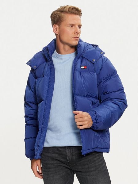 Tommy Jeans Kurtka puchowa Alaska DM0DM19537 Niebieski Loose Fit. Niebieskie kurtki męskie Tommy Jeans, m, bez wzorów, z jeansu, bez kaptura. Za 669.99 zł.
