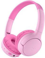 Słuchawki Belkin Zestaw słuchawkowy przewodowy i bezprzewodowy Opaska na głowę muzyka Bluetooth różowy (AUD012HQPK). Czerwone słuchawki bezprzewodowe Belkin. Za 171.65 zł.