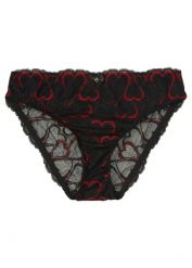 Figi z delikatną koronką. Czarne majtki damskie bonprix, z koronki. Za 37.99 zł.