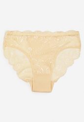 Jasnobeżowe Majtki Typu Figi z Delikatną Koronką Holiva. Brązowe majtki damskie Born2be, z bawełny. Za 4.99 zł.
