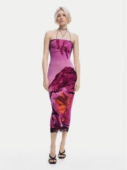 Desigual Sukienka letnia Lakecomo 25SWVK39 Różowy Slim Fit. Czerwone sukienki damskie Desigual, na lato, xl, bez wzorów, z syntetyku, bez kołnierzyka, bez ramiączek. Za 289.99 zł.